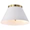 Nuvo Dover 2-Light Small Flush Mount - White with Vintage Brass 60/7418 - alternate 6